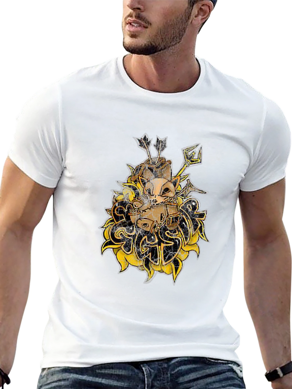 Skull & Arrows Graphic Print Black T-Shirt