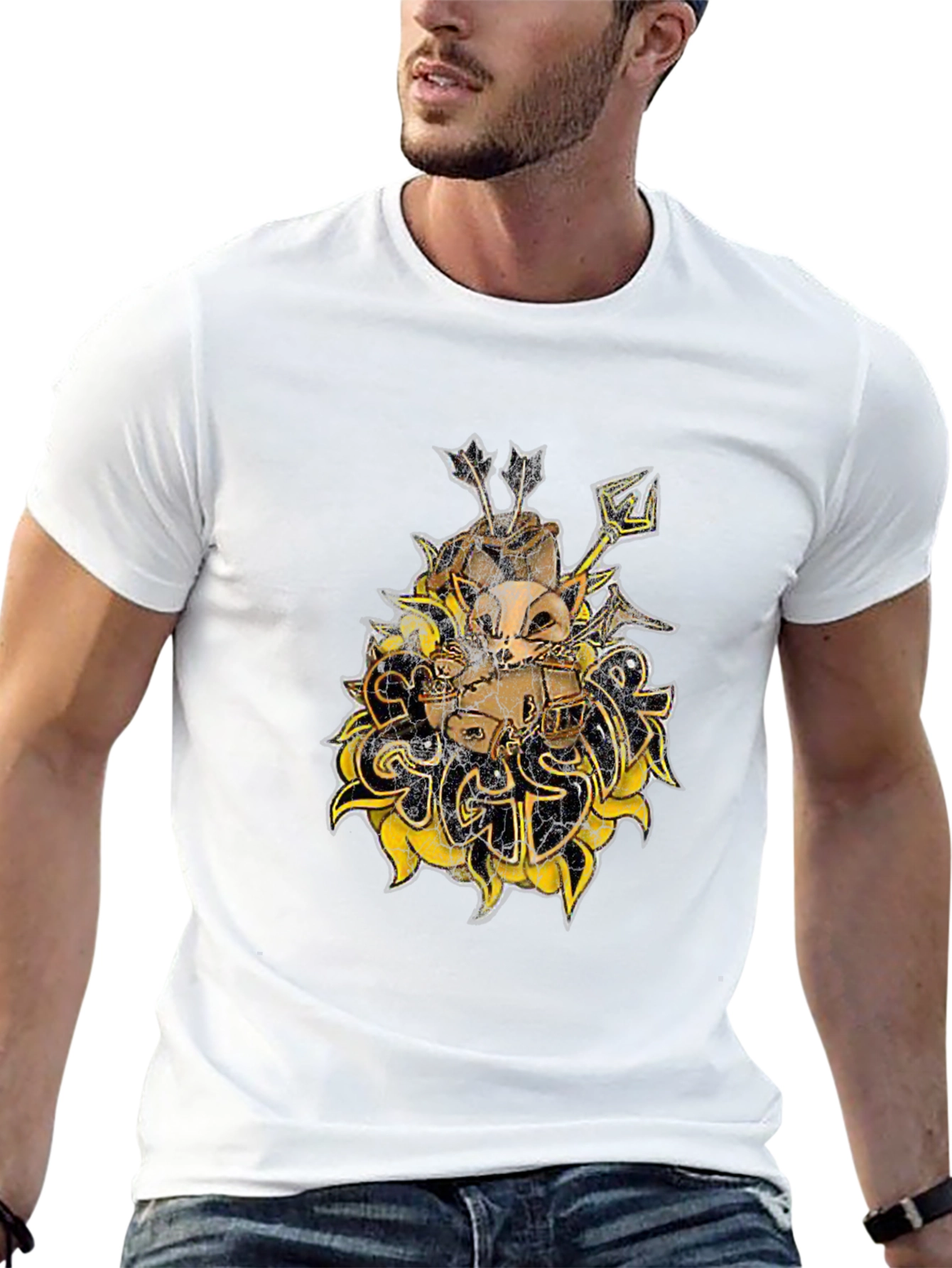 Skull & Arrows Graphic Print Black T-Shirt