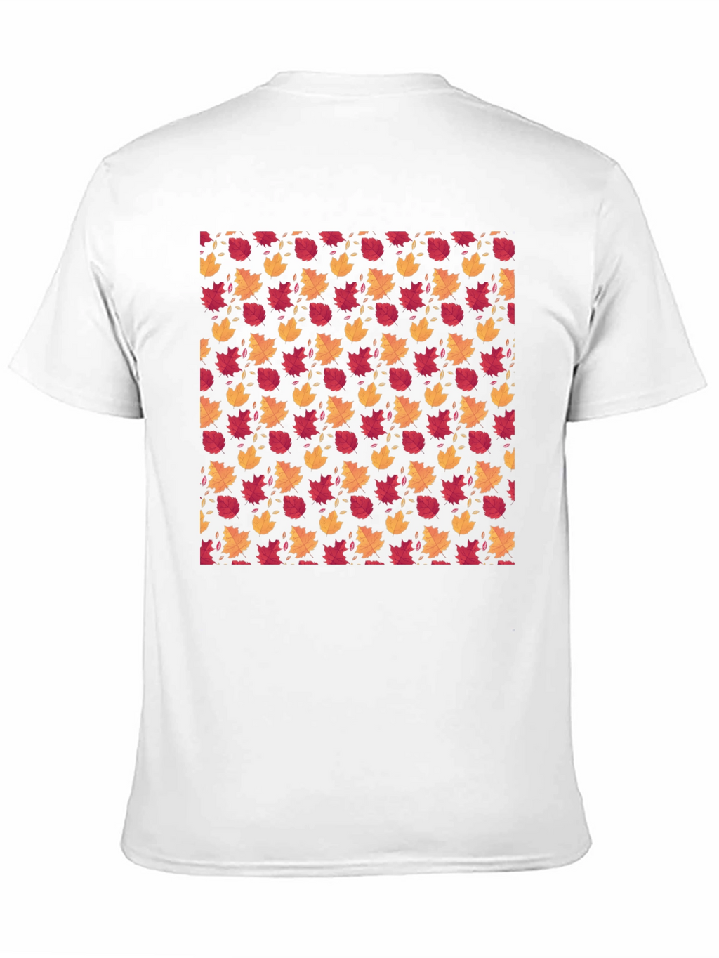 Autumn Leaves Pattern Black T-Shirt
