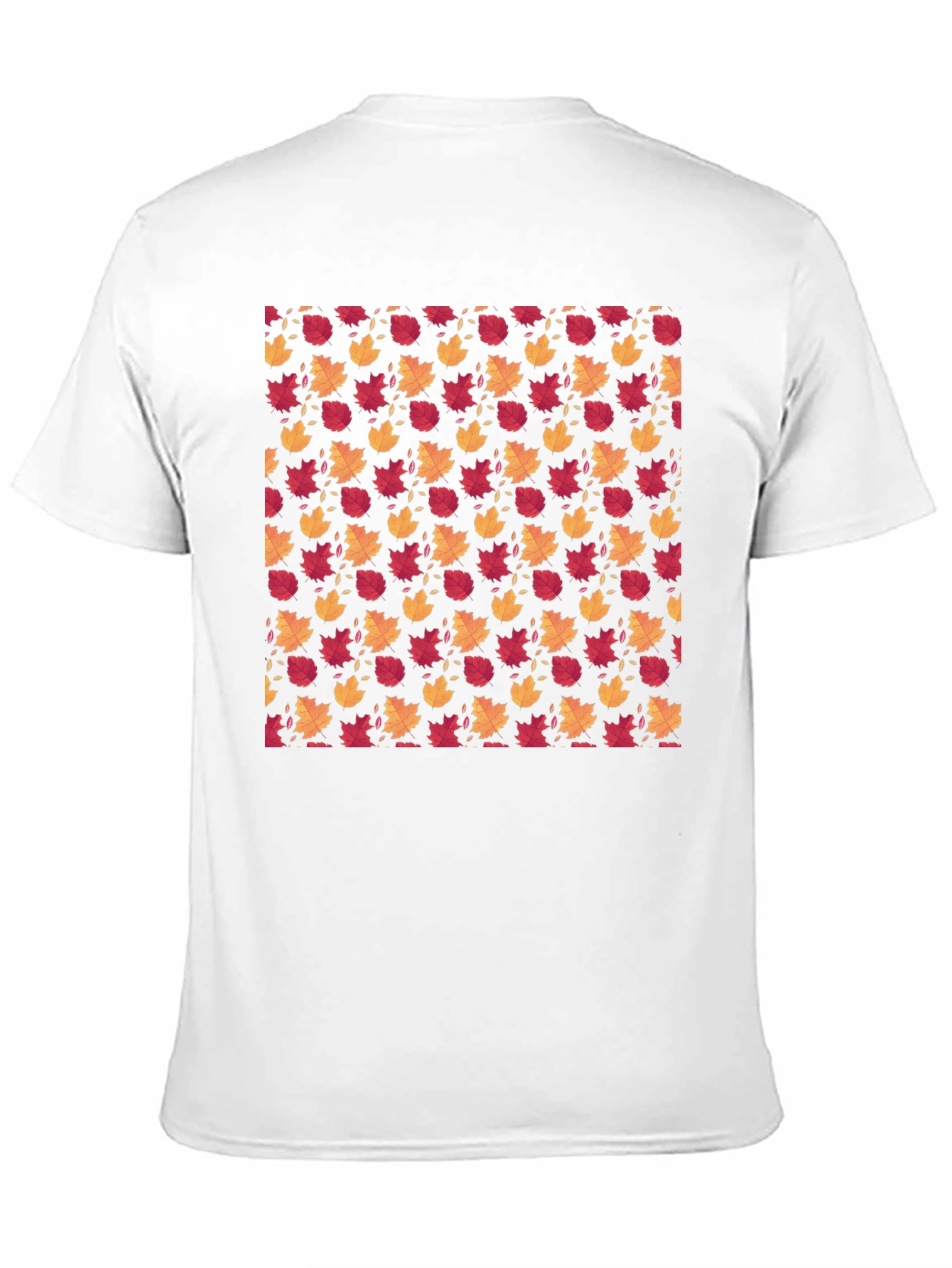 Autumn Leaves Pattern Black T-Shirt
