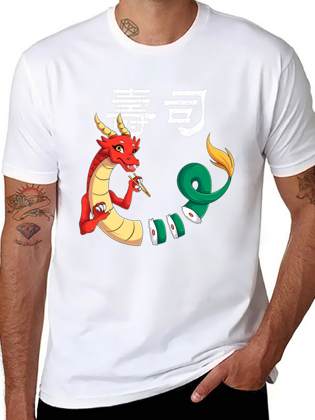 Sushi Dragon Graphic Tee - Unique & Fun Design!