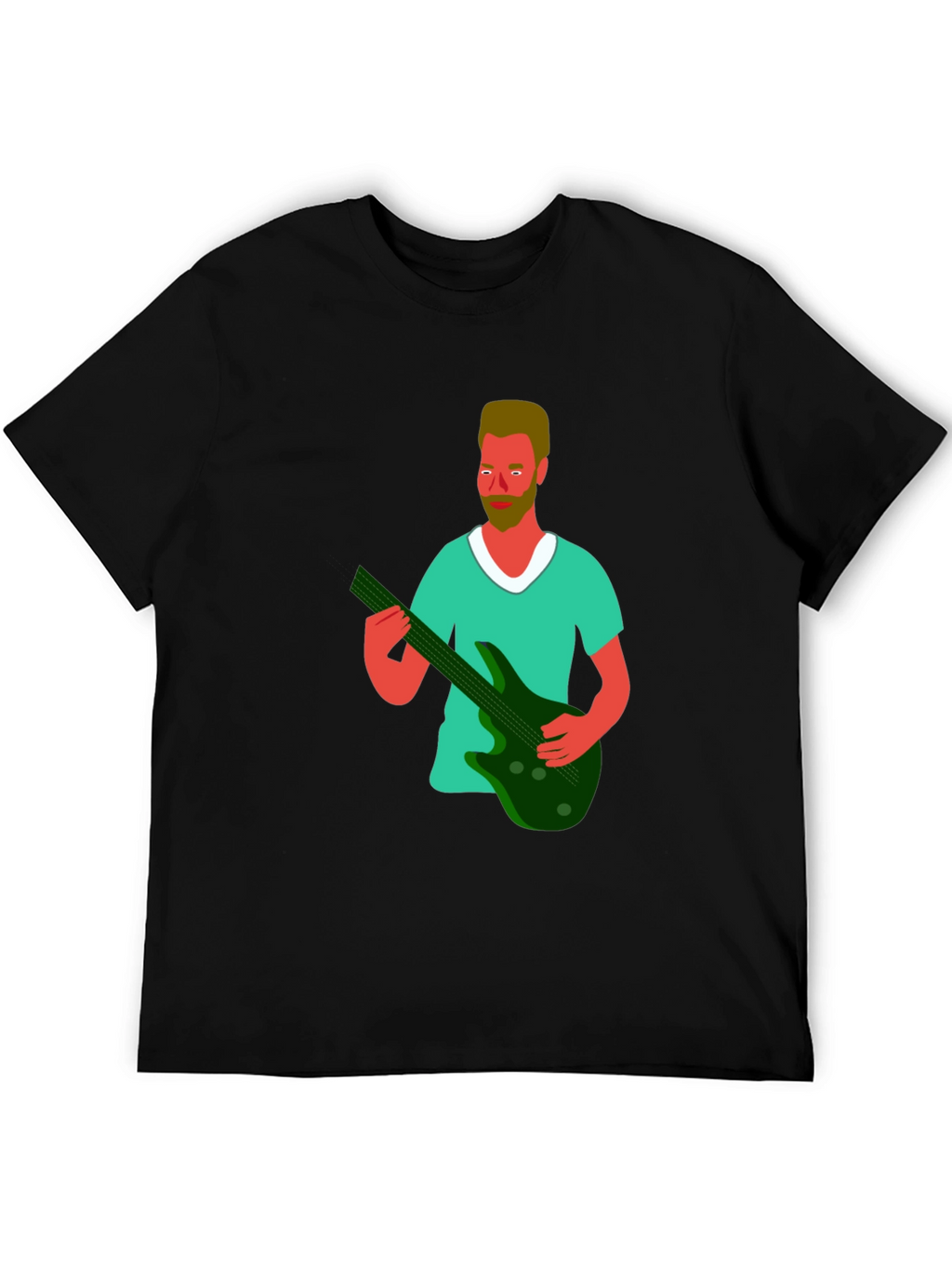 Illustrated Musician Graphic Tee - Black