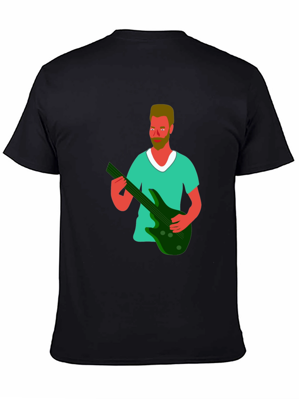 Illustrated Musician Graphic Tee - Black