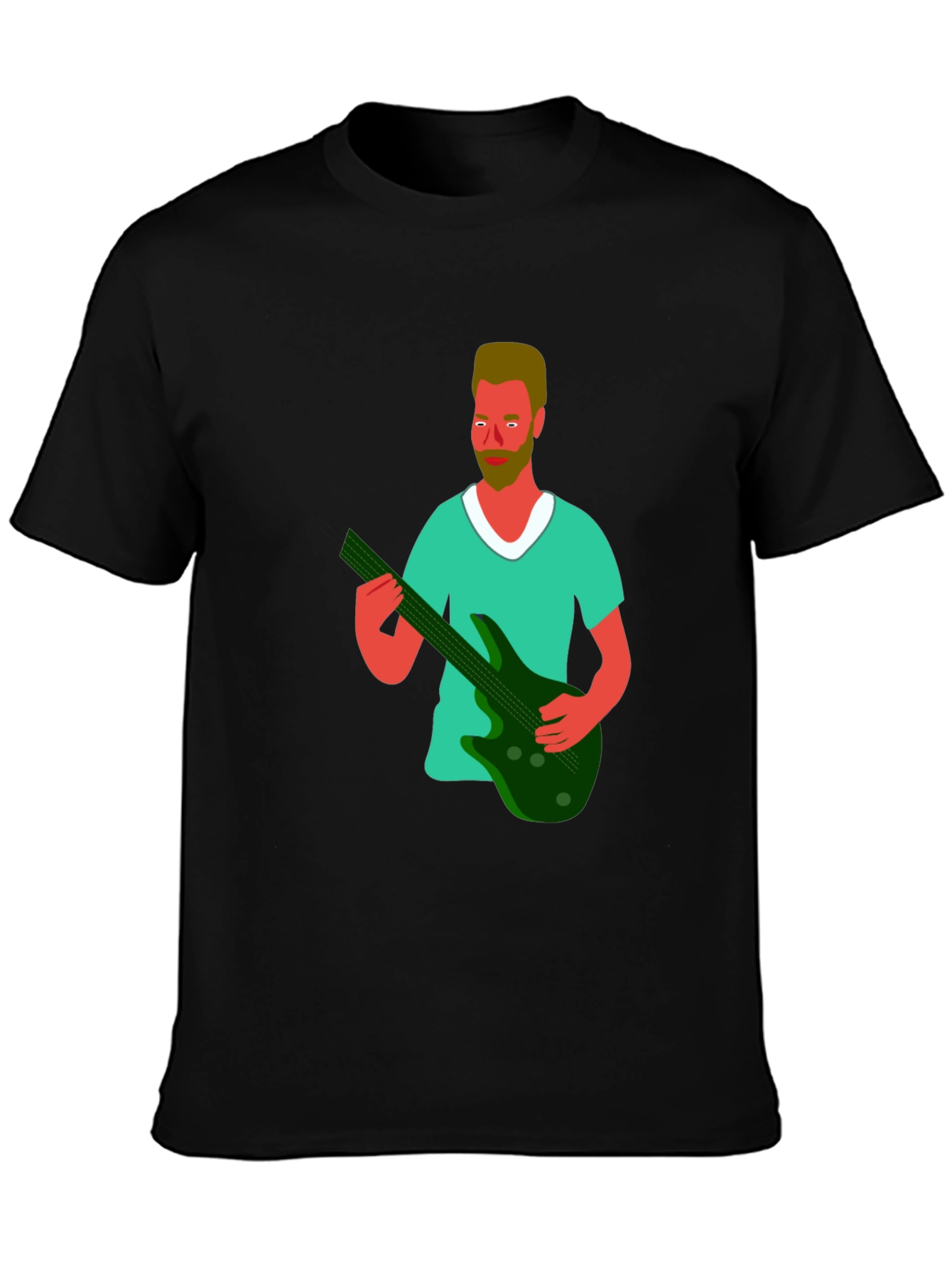 Illustrated Musician Graphic Tee - Black