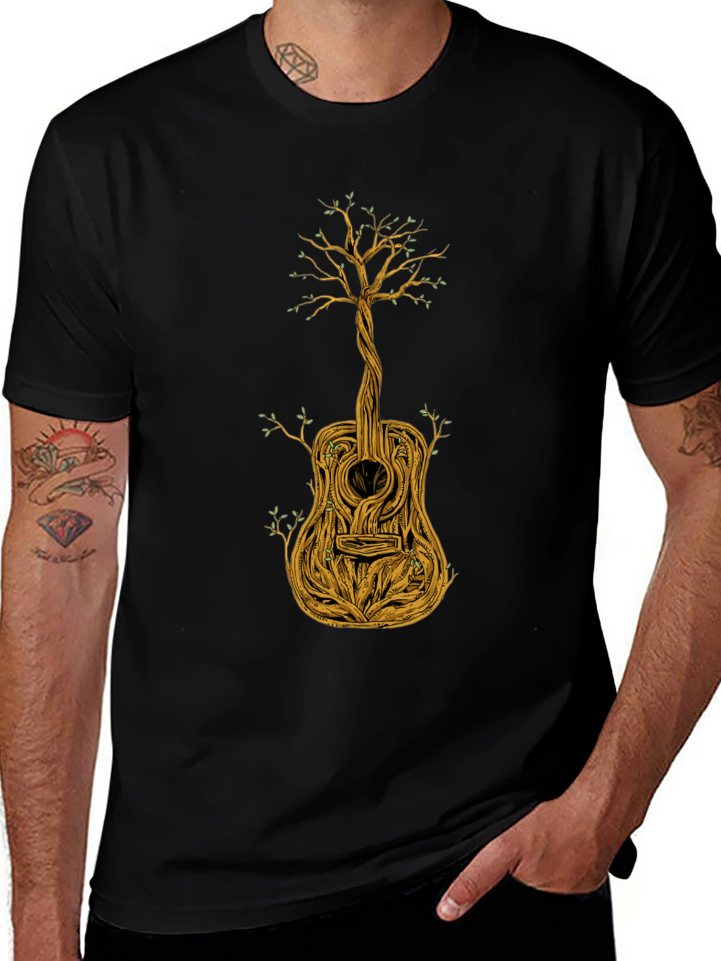 Guitar Tree Graphic Tee - Unique Music Lovers T-Shirt