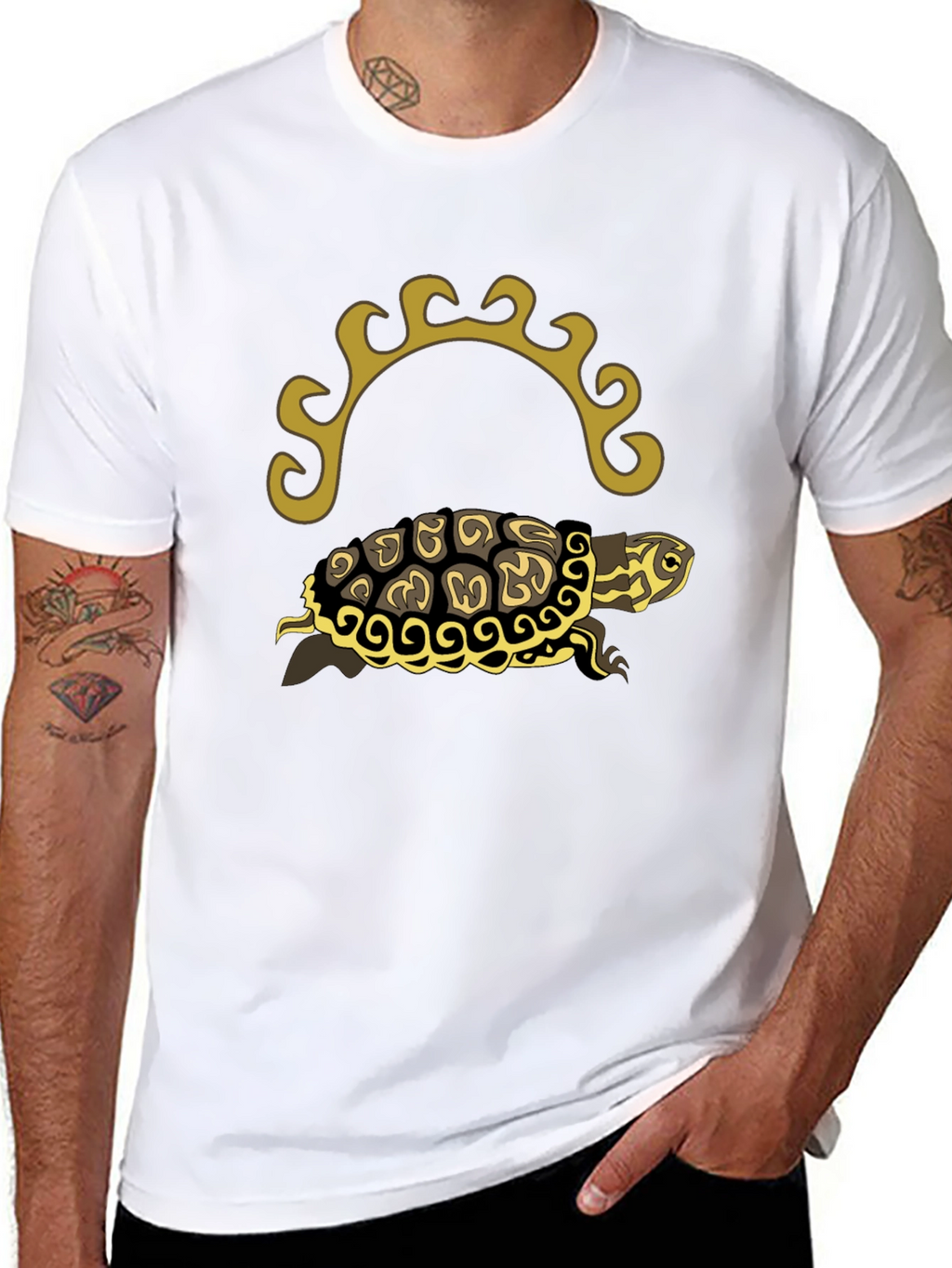 Turtle Graphic Tee - Black Short Sleeve Shirt