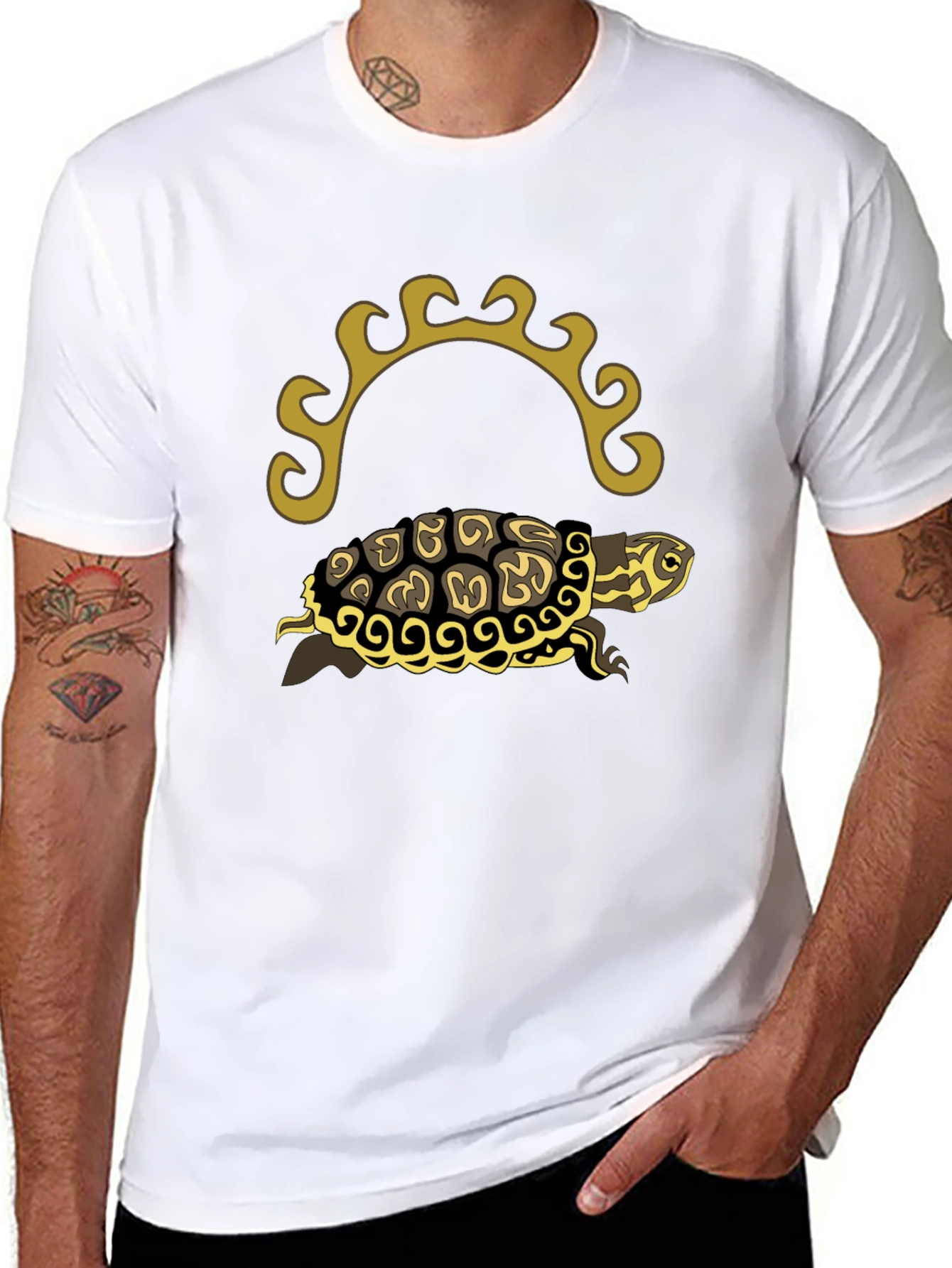 Turtle Graphic Tee - Black Short Sleeve Shirt