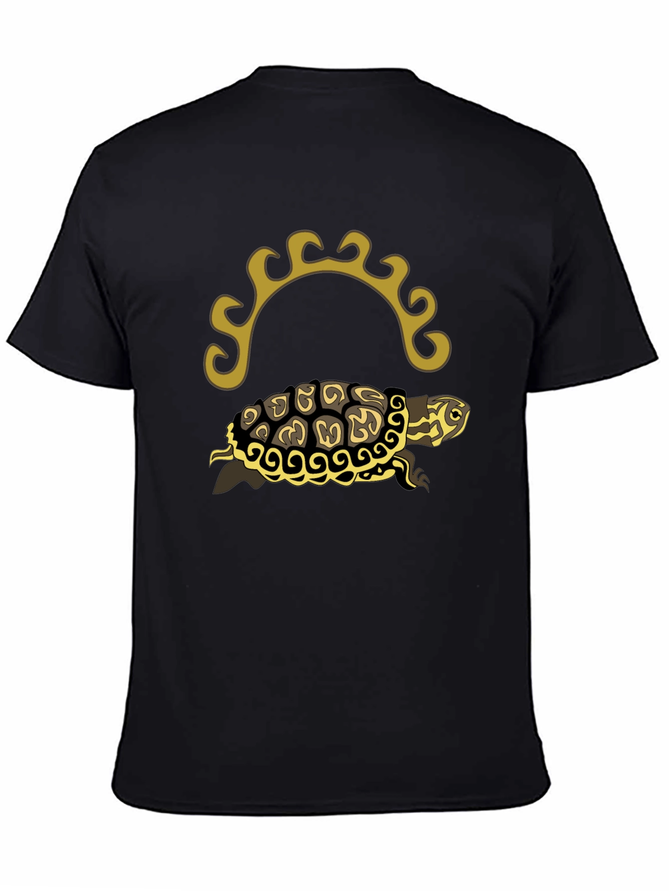 Turtle Graphic Tee - Black Short Sleeve Shirt