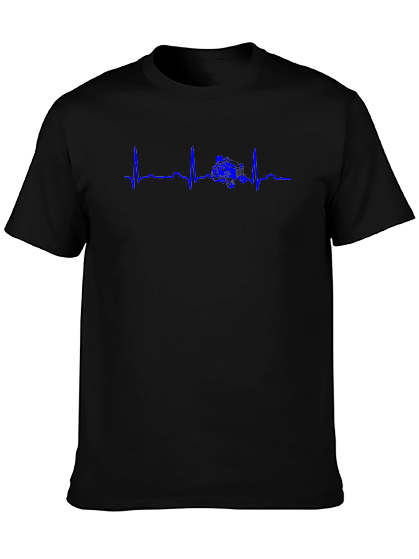 Diver Heartbeat T-Shirt - Black Cotton Crew Neck