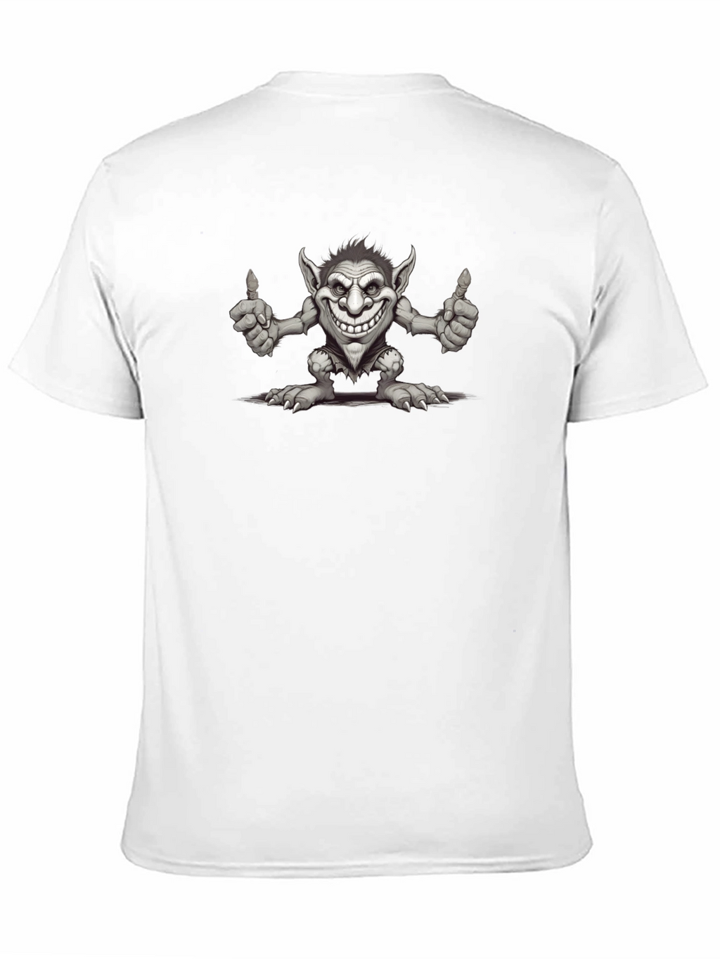 Funny Troll Graphic Print Black T-Shirt