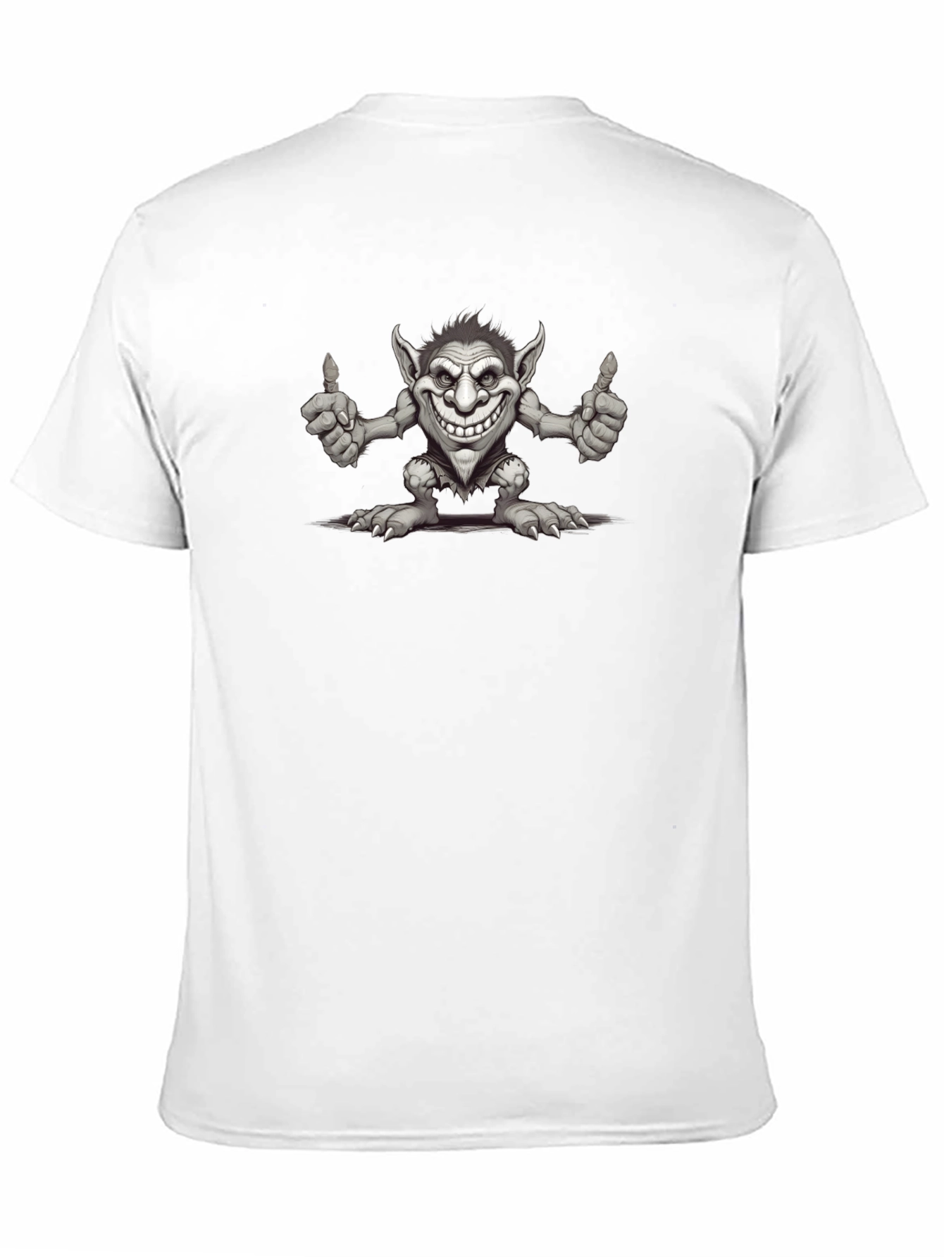 Funny Troll Graphic Print Black T-Shirt