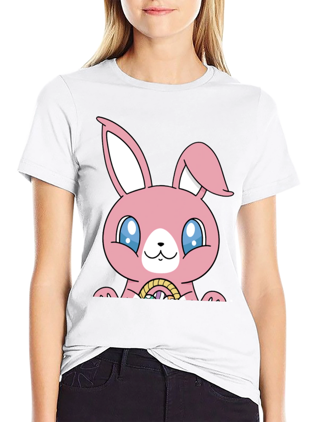 Easter Bunny T-Shirt - Pink Kawaii Rabbit Tee