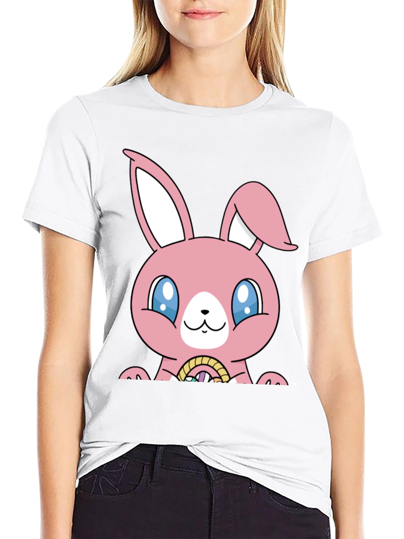Easter Bunny T-Shirt - Pink Kawaii Rabbit Tee