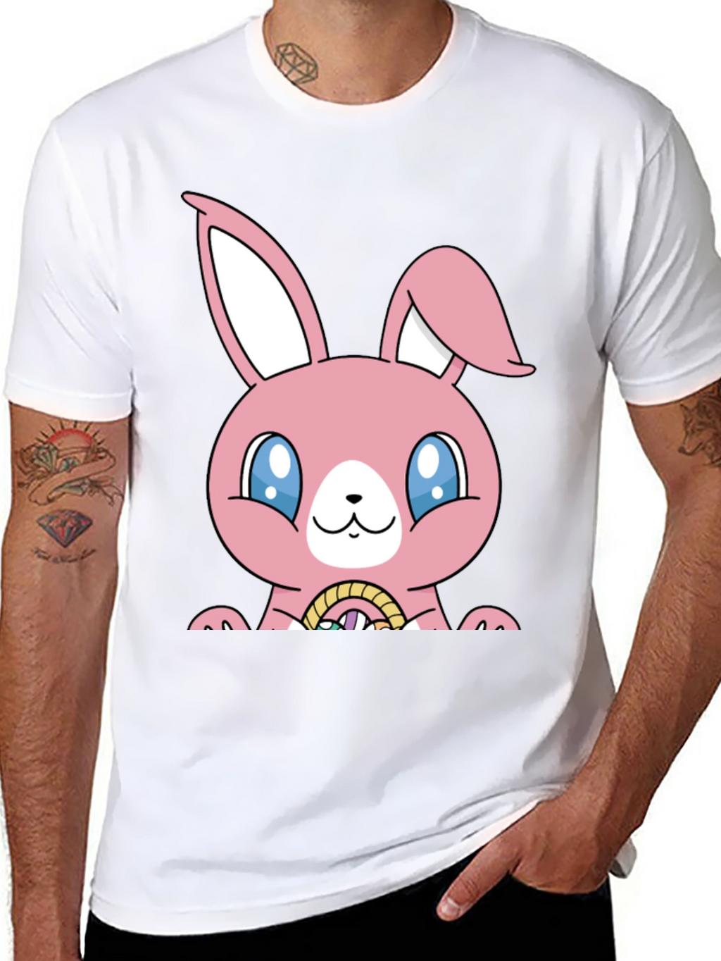 Easter Bunny T-Shirt - Pink Kawaii Rabbit Tee