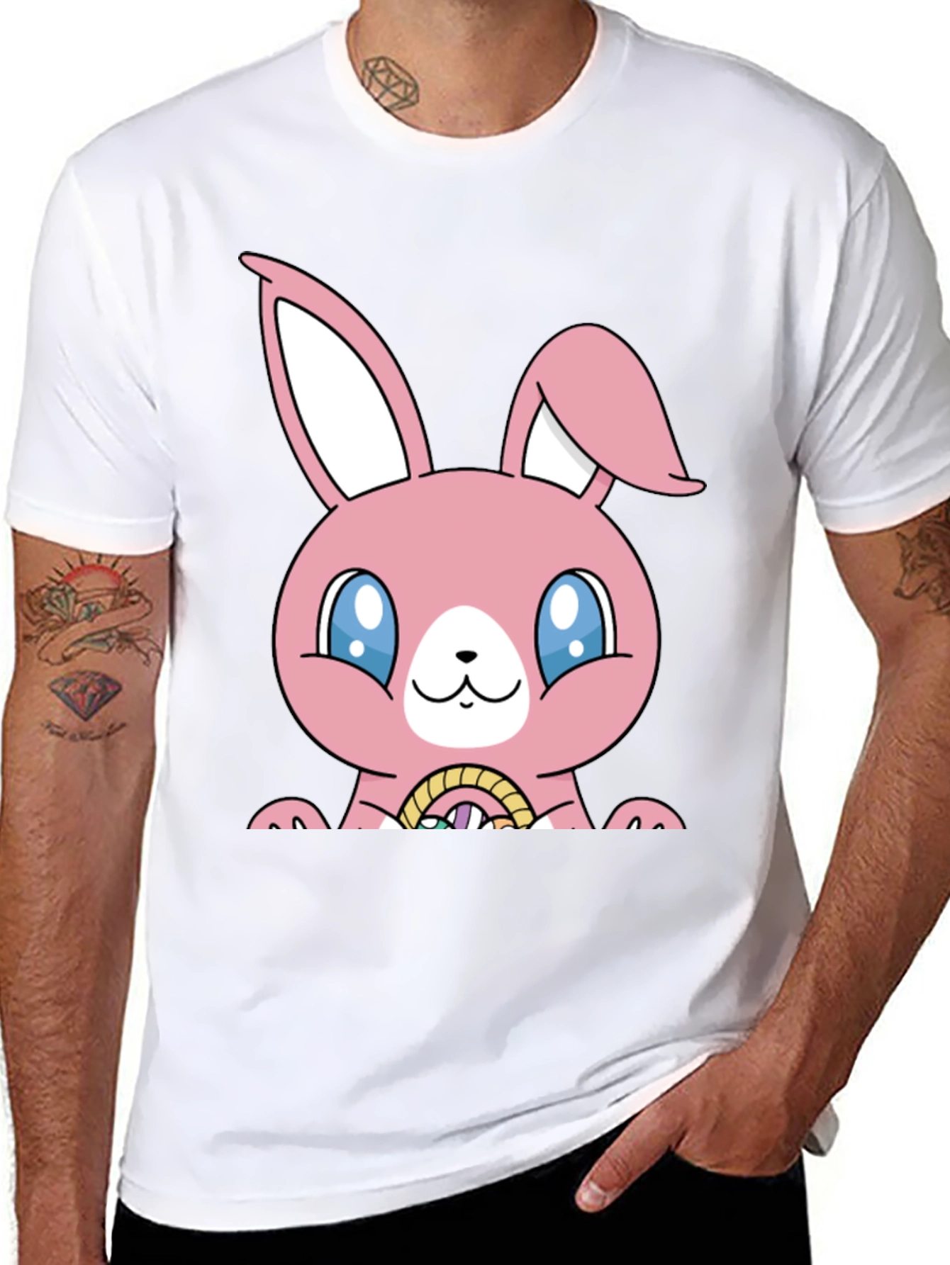 Easter Bunny T-Shirt - Pink Kawaii Rabbit Tee