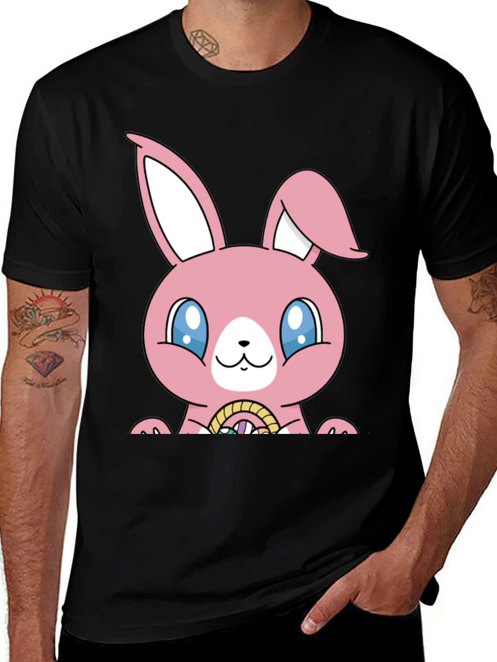 Easter Bunny T-Shirt - Pink Kawaii Rabbit Tee