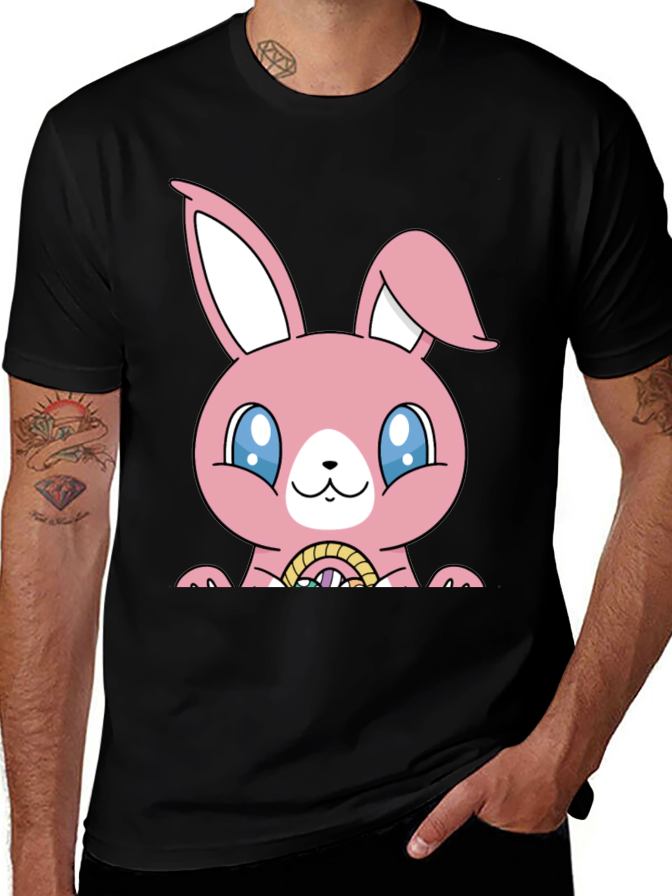 Easter Bunny T-Shirt - Pink Kawaii Rabbit Tee