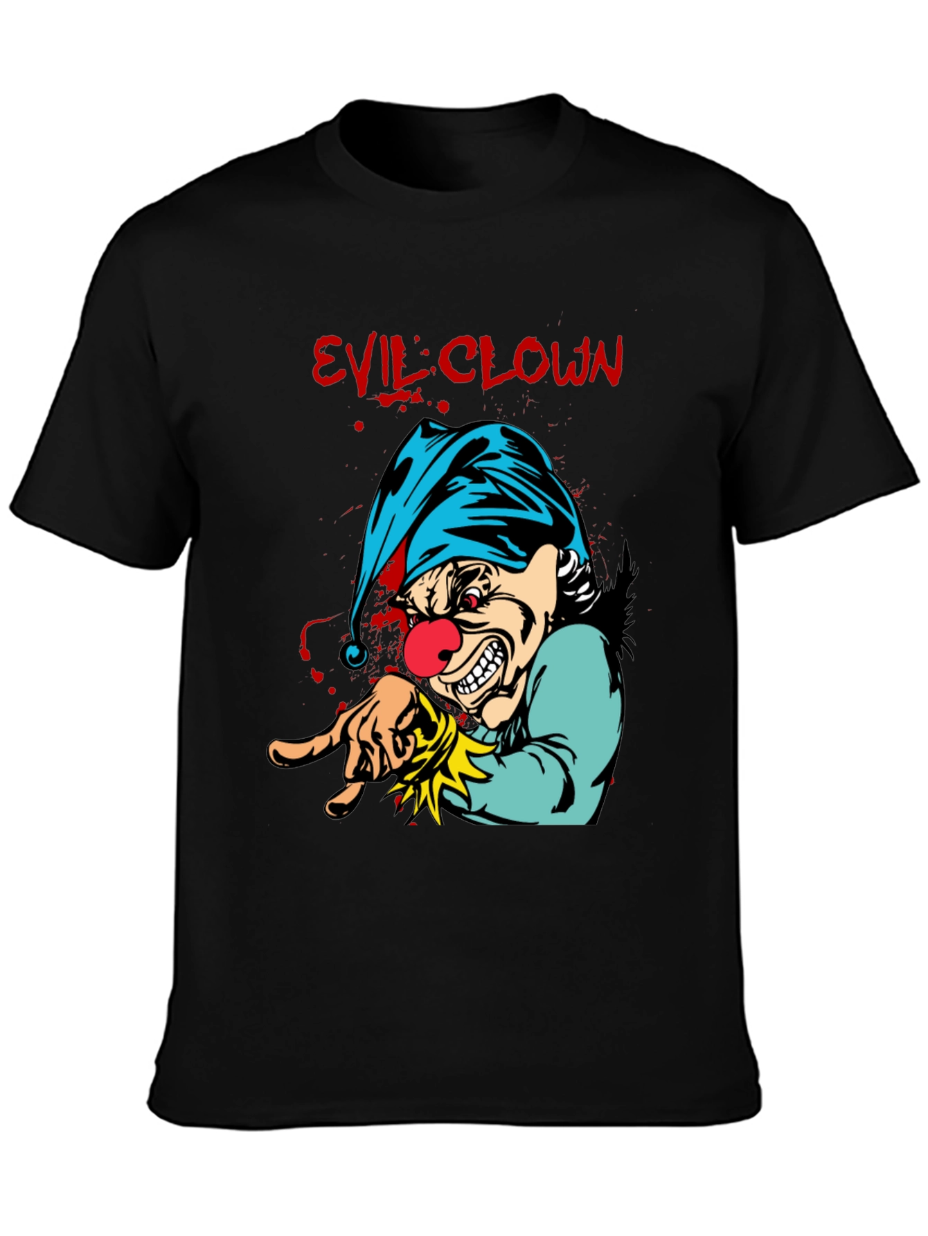 Evil Clown Graphic Tee - Mens Black T-Shirt
