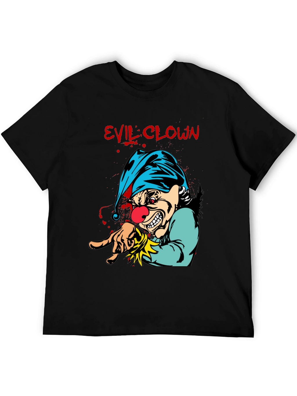 Evil Clown Graphic Tee - Mens Black T-Shirt