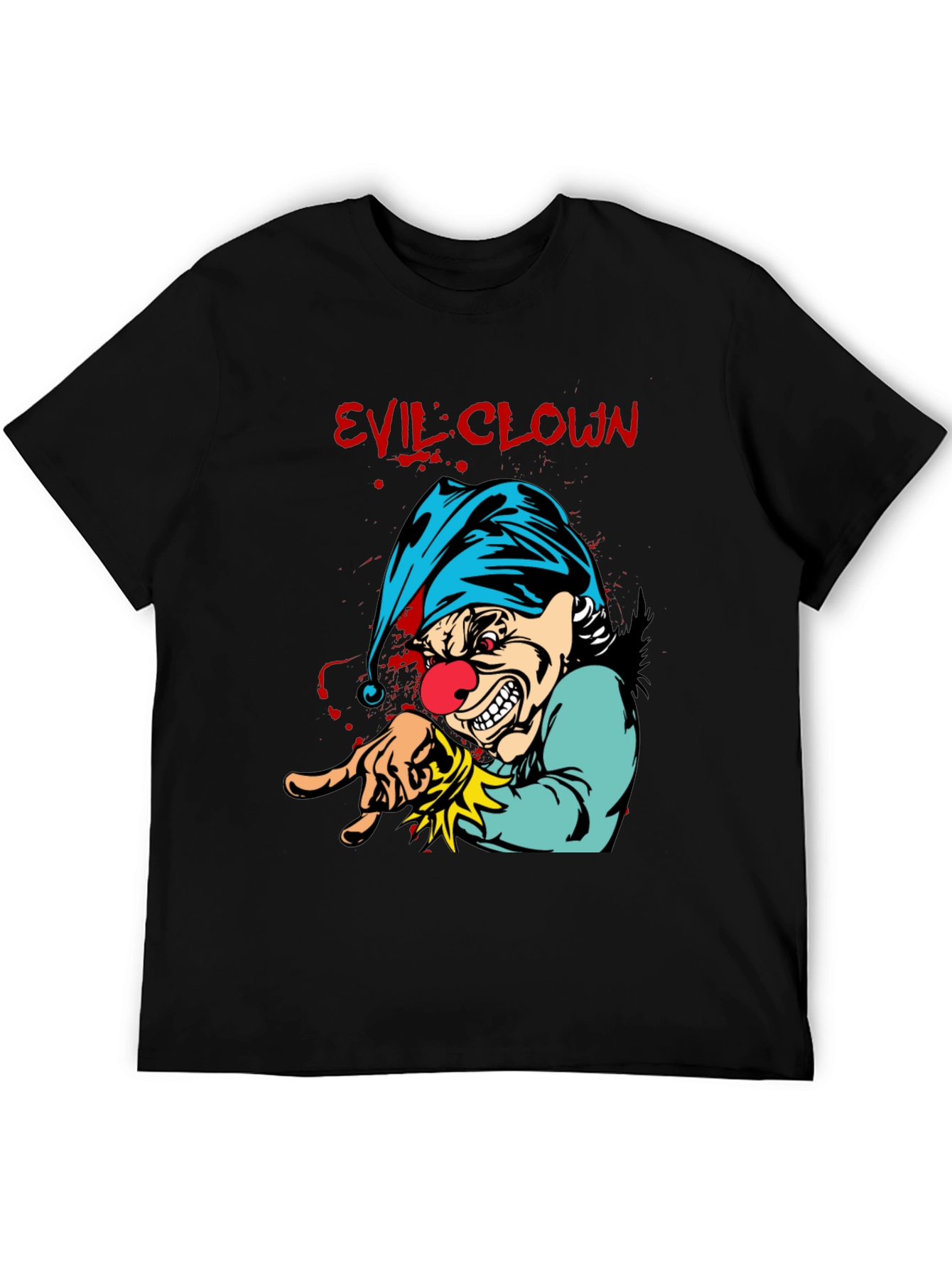 Evil Clown Graphic Tee - Mens Black T-Shirt