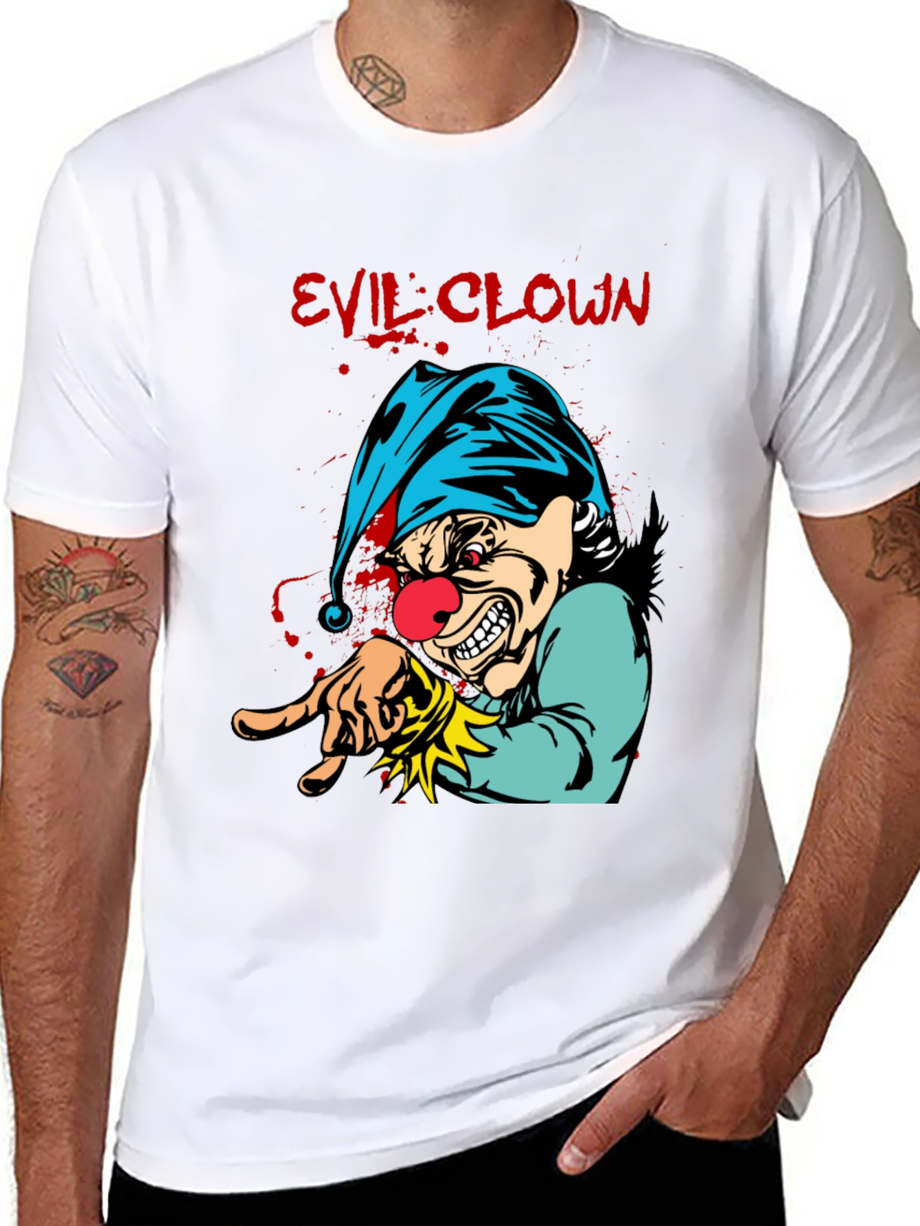 Evil Clown Graphic Tee - Mens Black T-Shirt