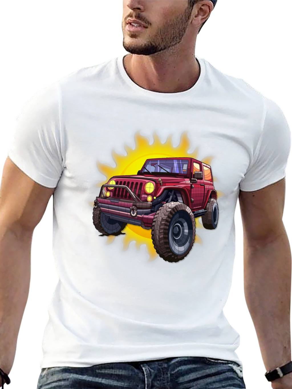 Off-Road Jeep Graphic Tee - Black Cotton