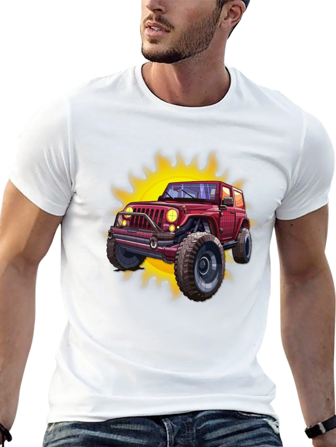 Off-Road Jeep Graphic Tee - Black Cotton