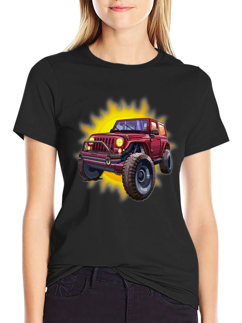 Off-Road Jeep Graphic Tee - Black Cotton