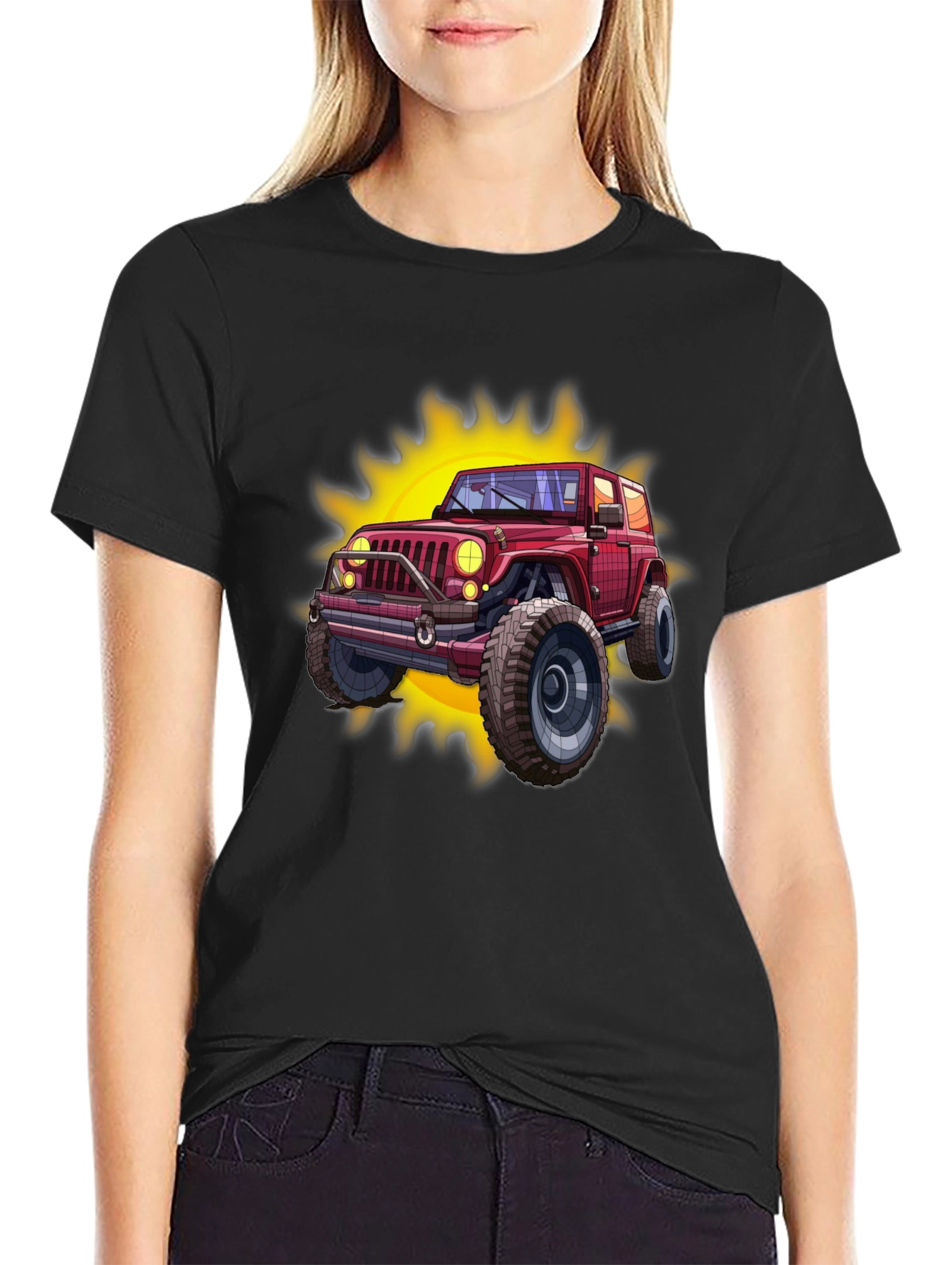 Off-Road Jeep Graphic Tee - Black Cotton