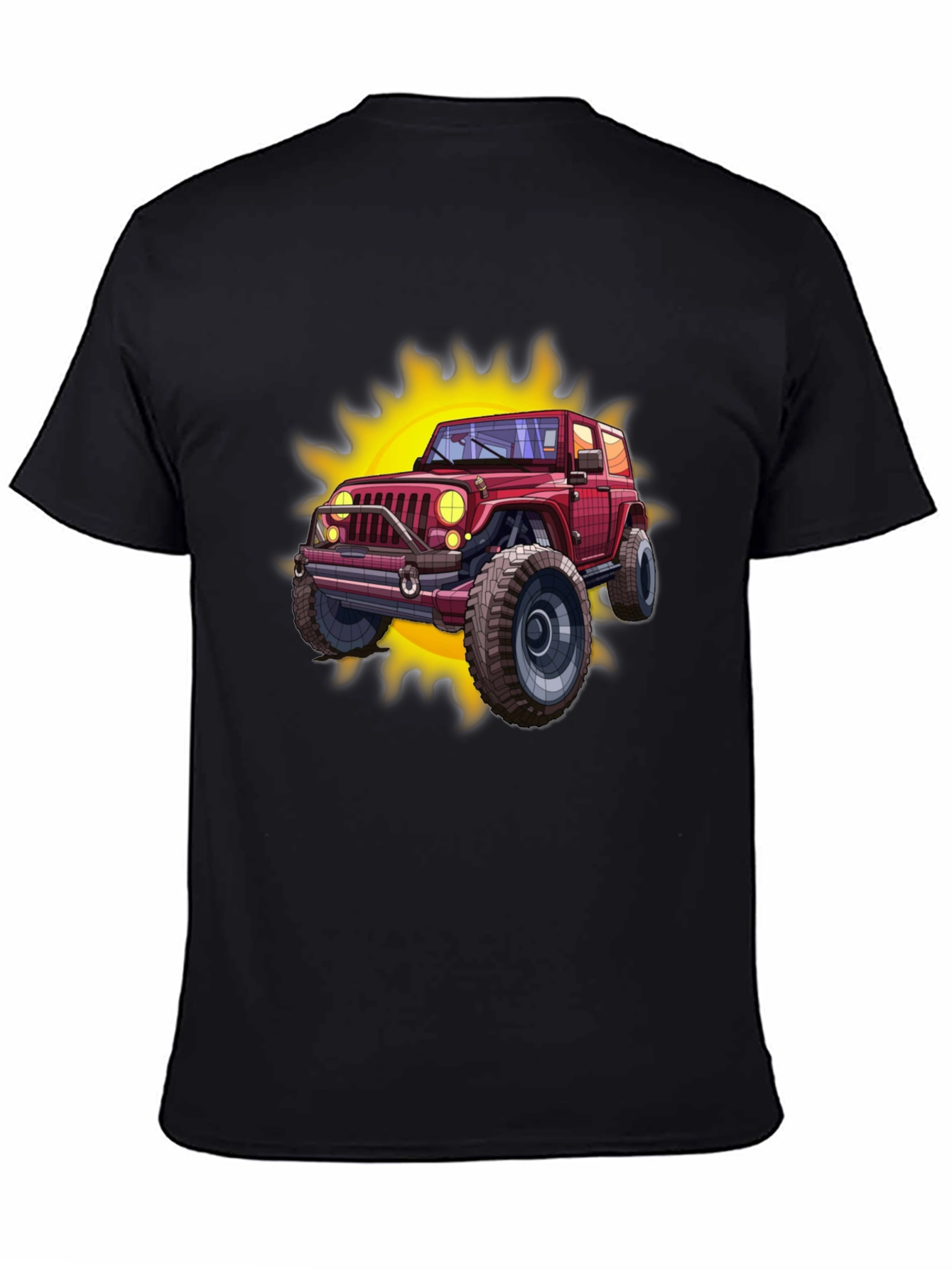 Off-Road Jeep Graphic Tee - Black Cotton