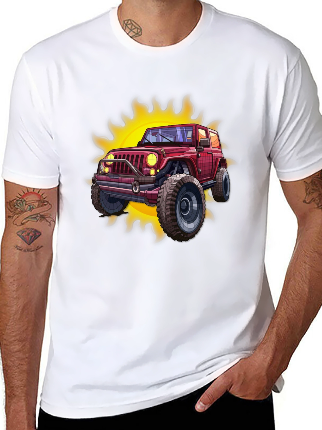 Off-Road Jeep Graphic Tee - Black Cotton