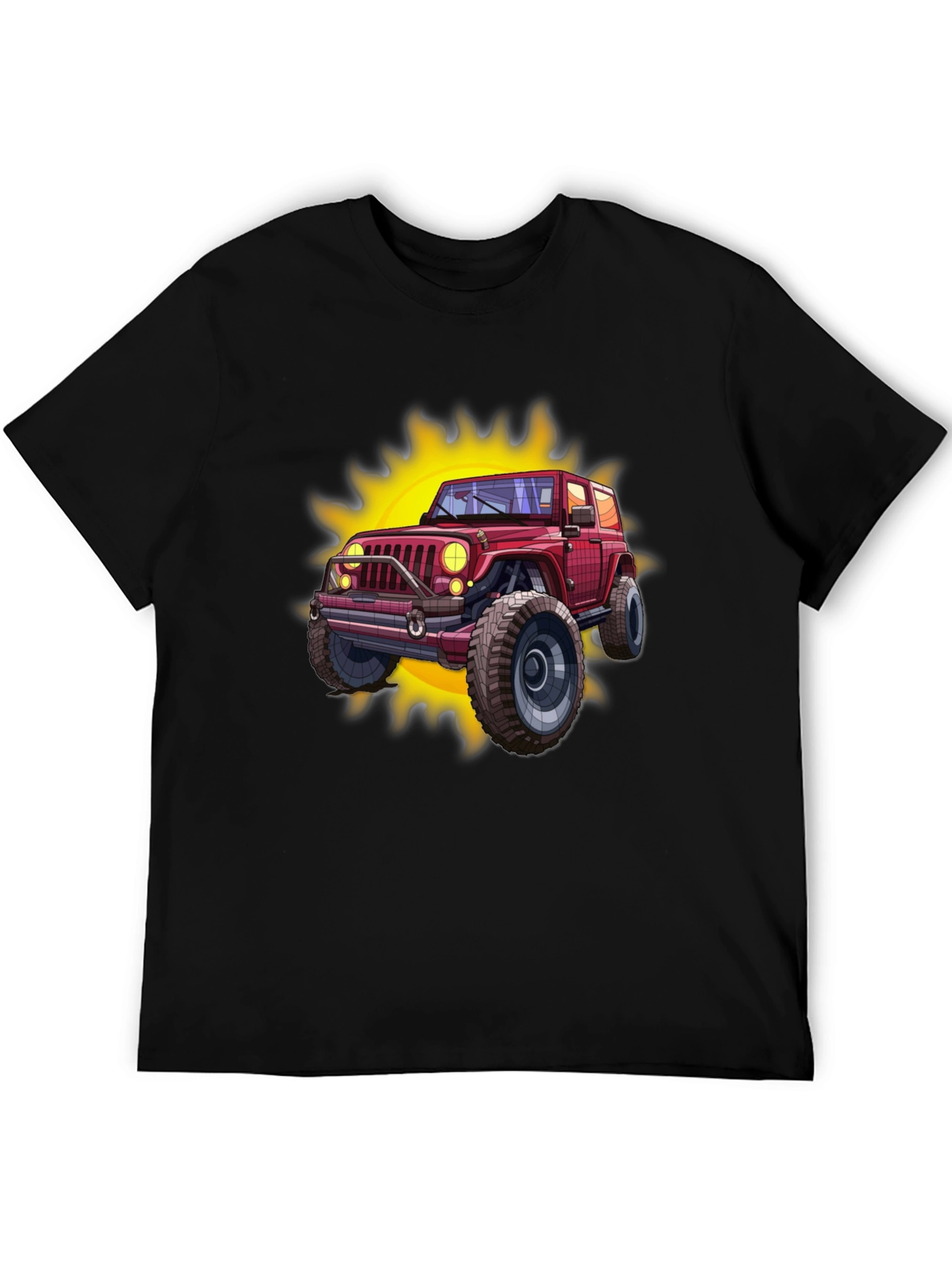 Off-Road Jeep Graphic Tee - Black Cotton