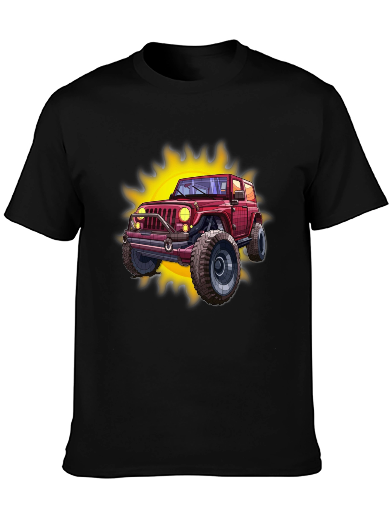 Off-Road Jeep Graphic Tee - Black Cotton