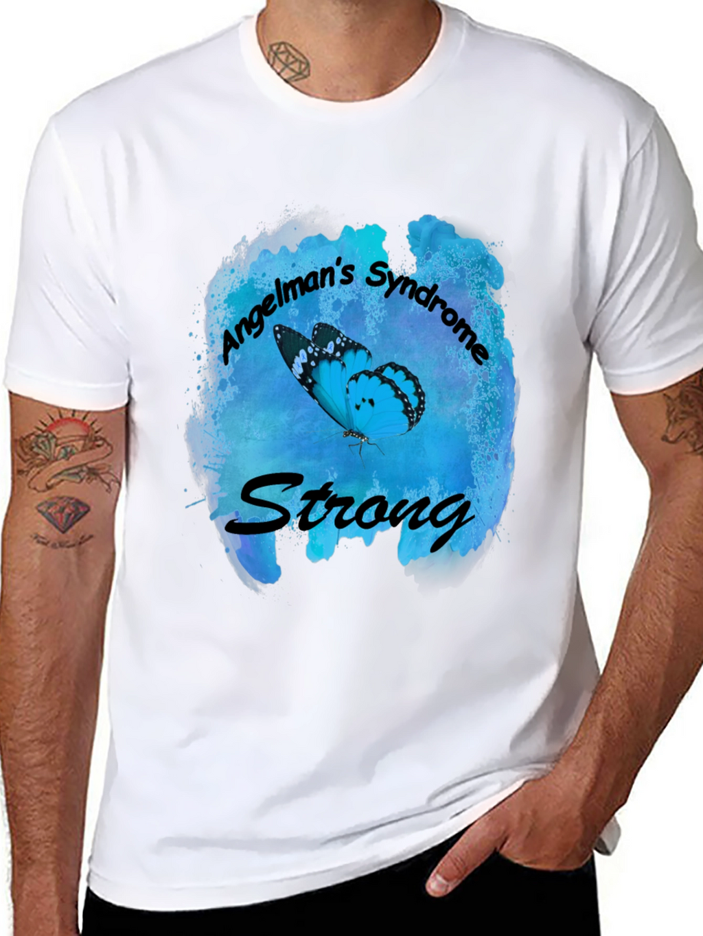 Angelmans Syndrome Strong Butterfly T-Shirt