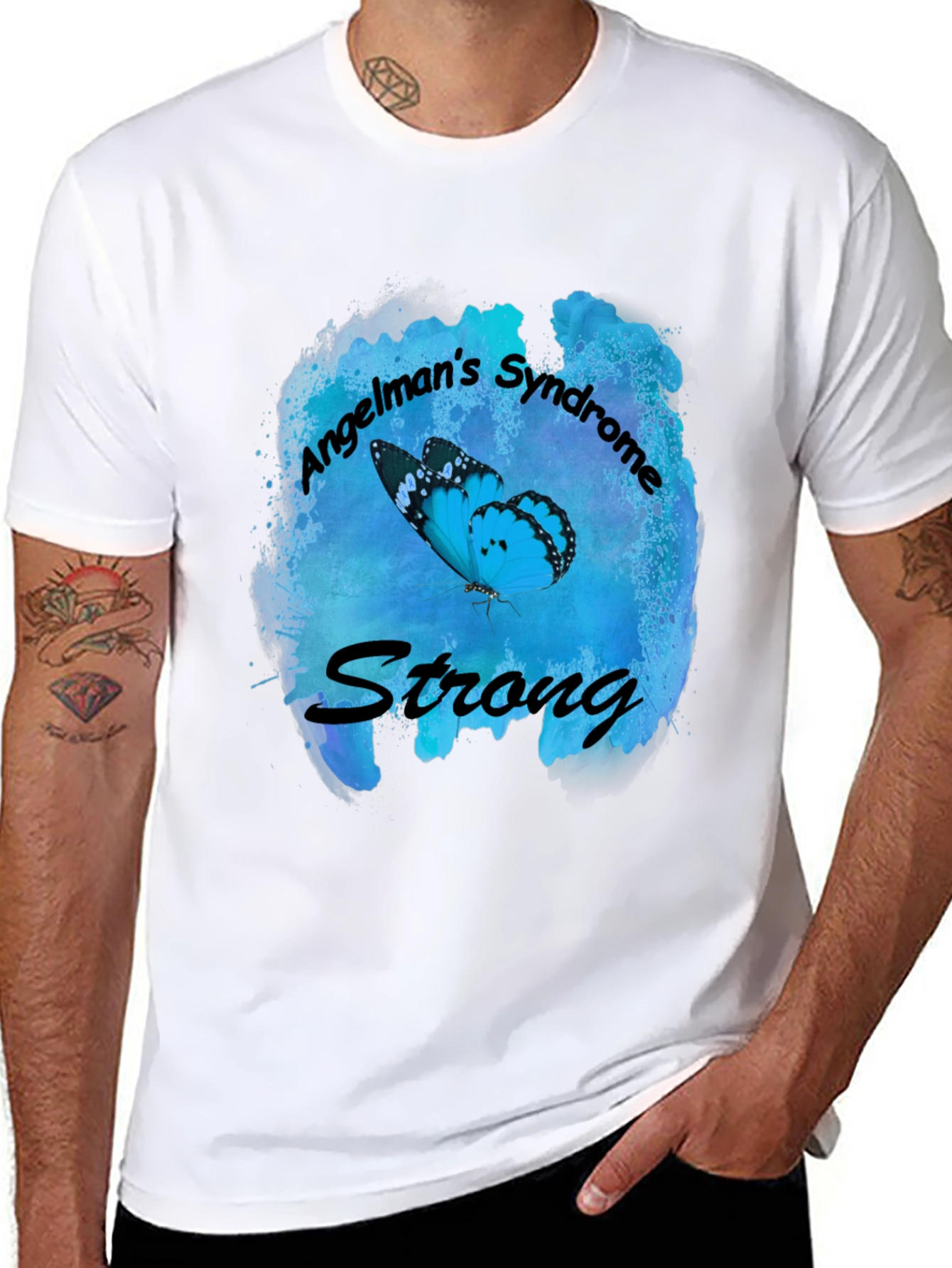 Angelmans Syndrome Strong Butterfly T-Shirt