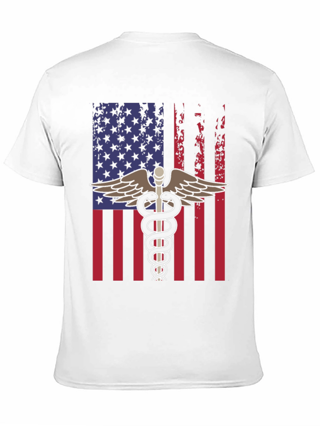 American Flag Caduceus T-Shirt - Patriotic Medical Apparel