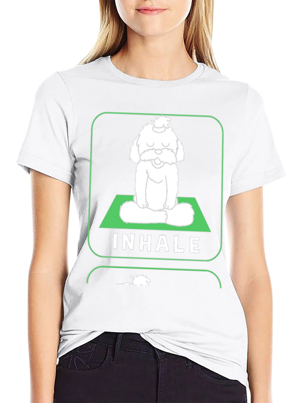 Meditating Dog Graphic Tee - Inhale Exhale Relax