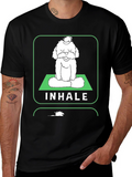 Meditating Dog Graphic Tee - Inhale Exhale Relax
