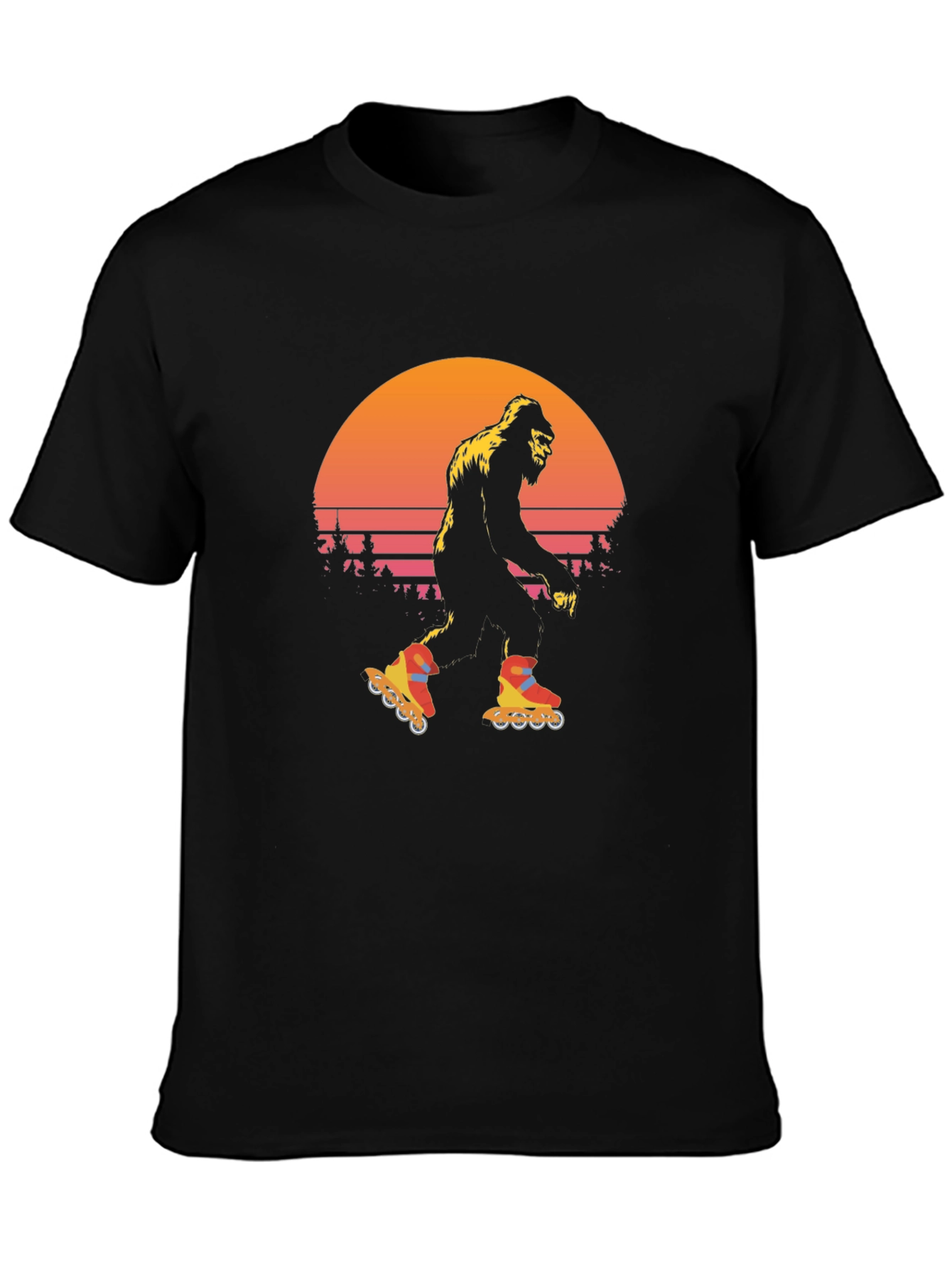 Retro Bigfoot Roller Skating T-Shirt
