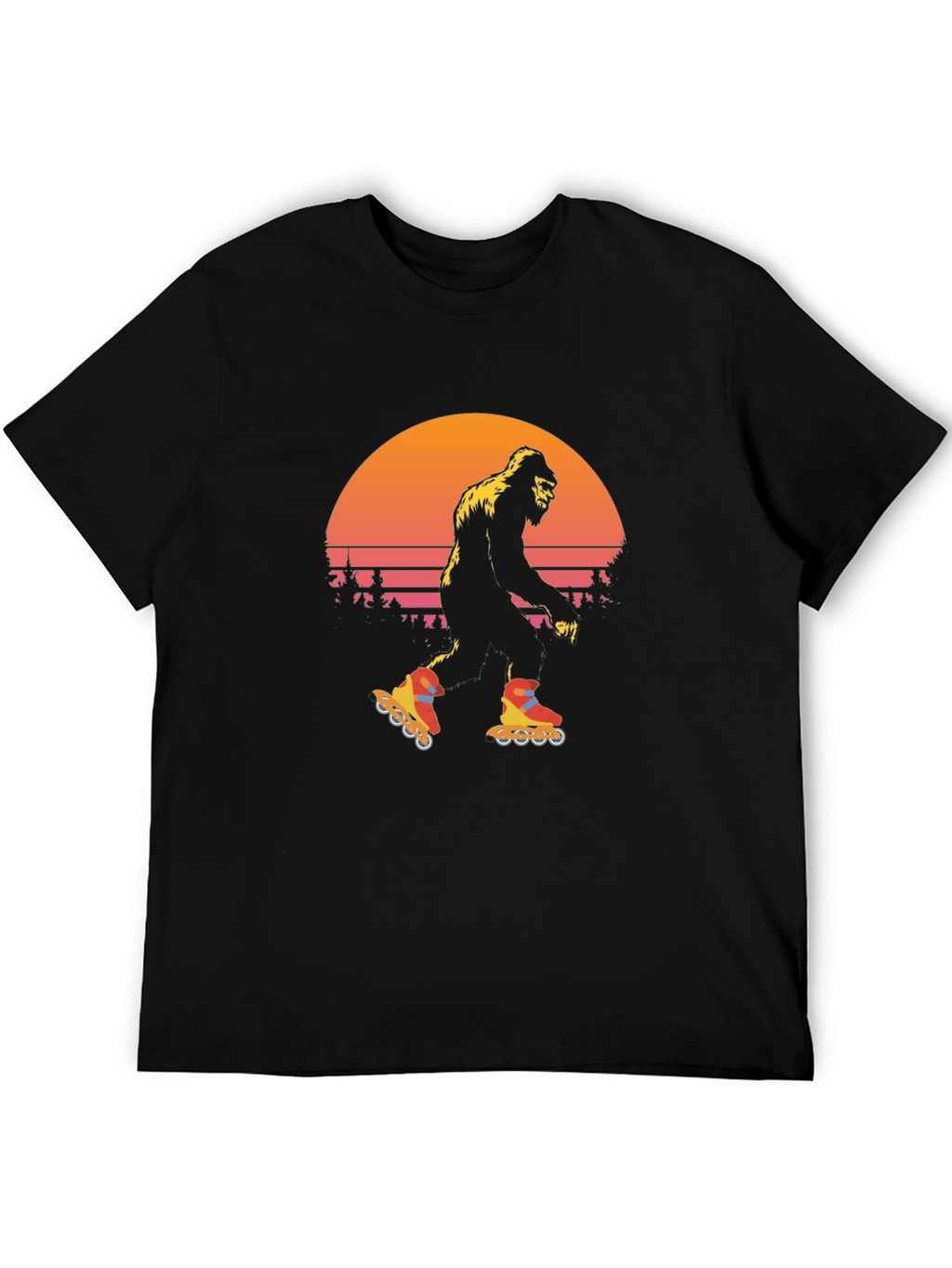 Retro Bigfoot Roller Skating T-Shirt