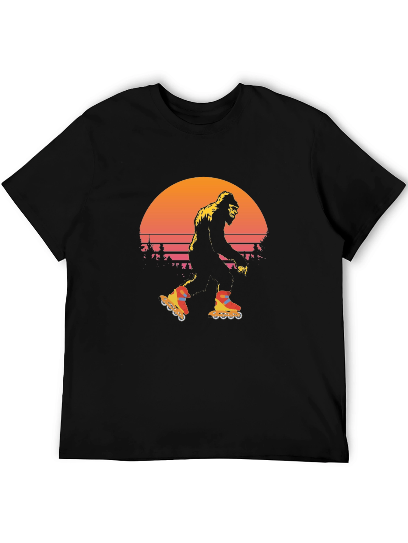 Retro Bigfoot Roller Skating T-Shirt