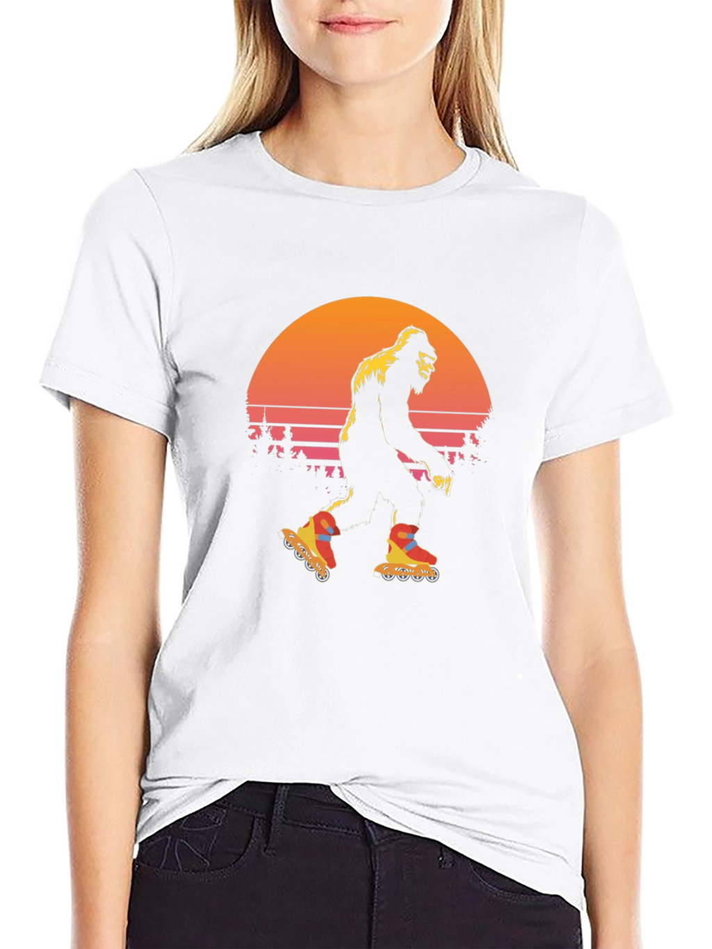 Retro Bigfoot Roller Skating T-Shirt