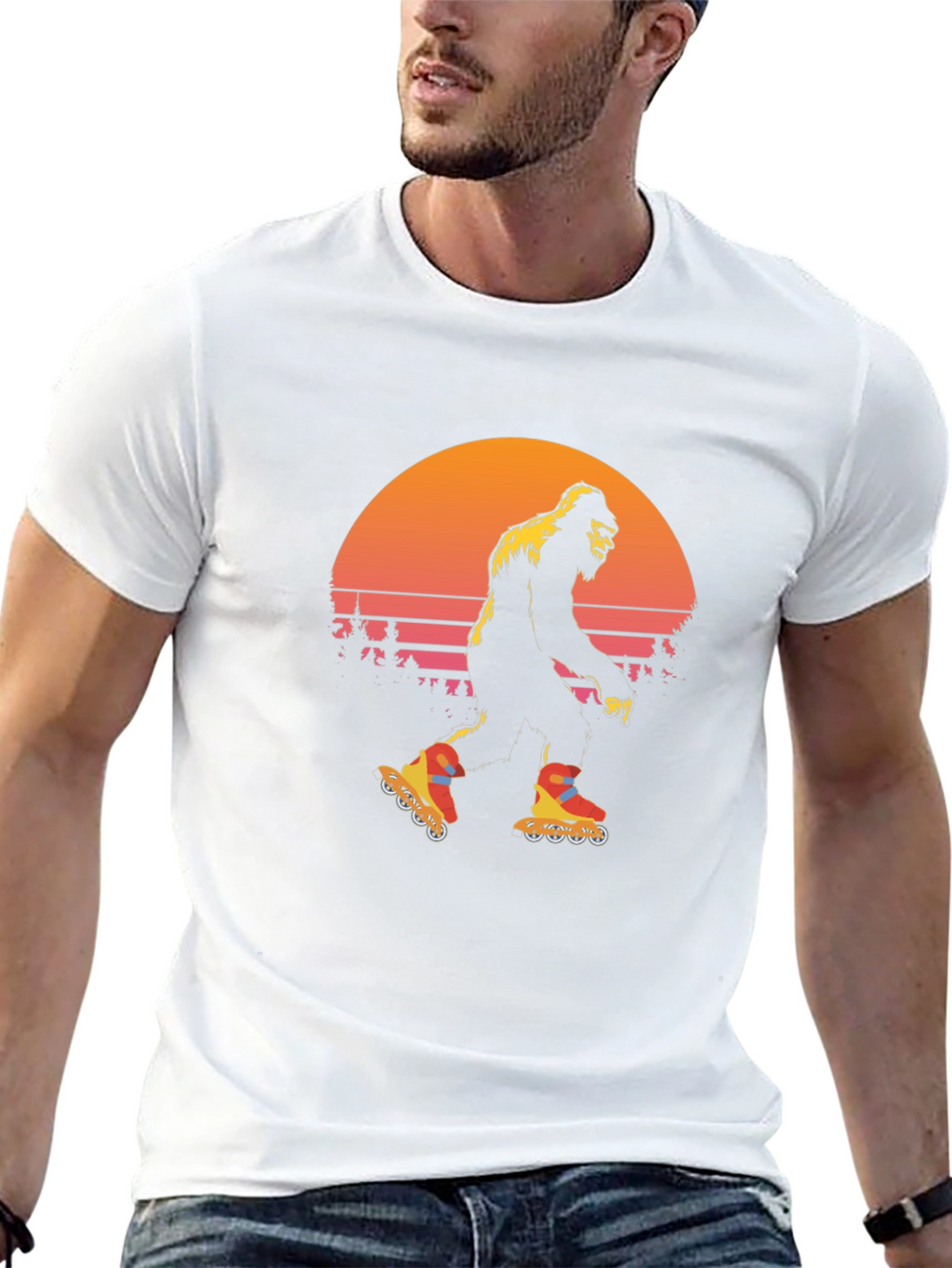 Retro Bigfoot Roller Skating T-Shirt