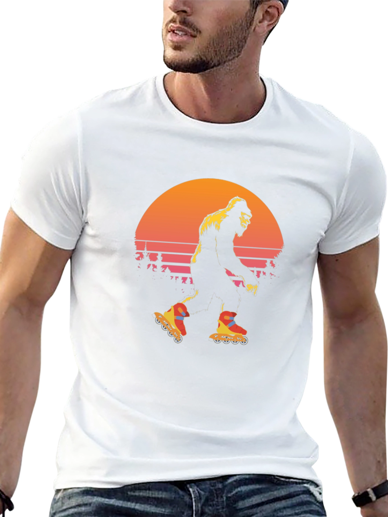 Retro Bigfoot Roller Skating T-Shirt