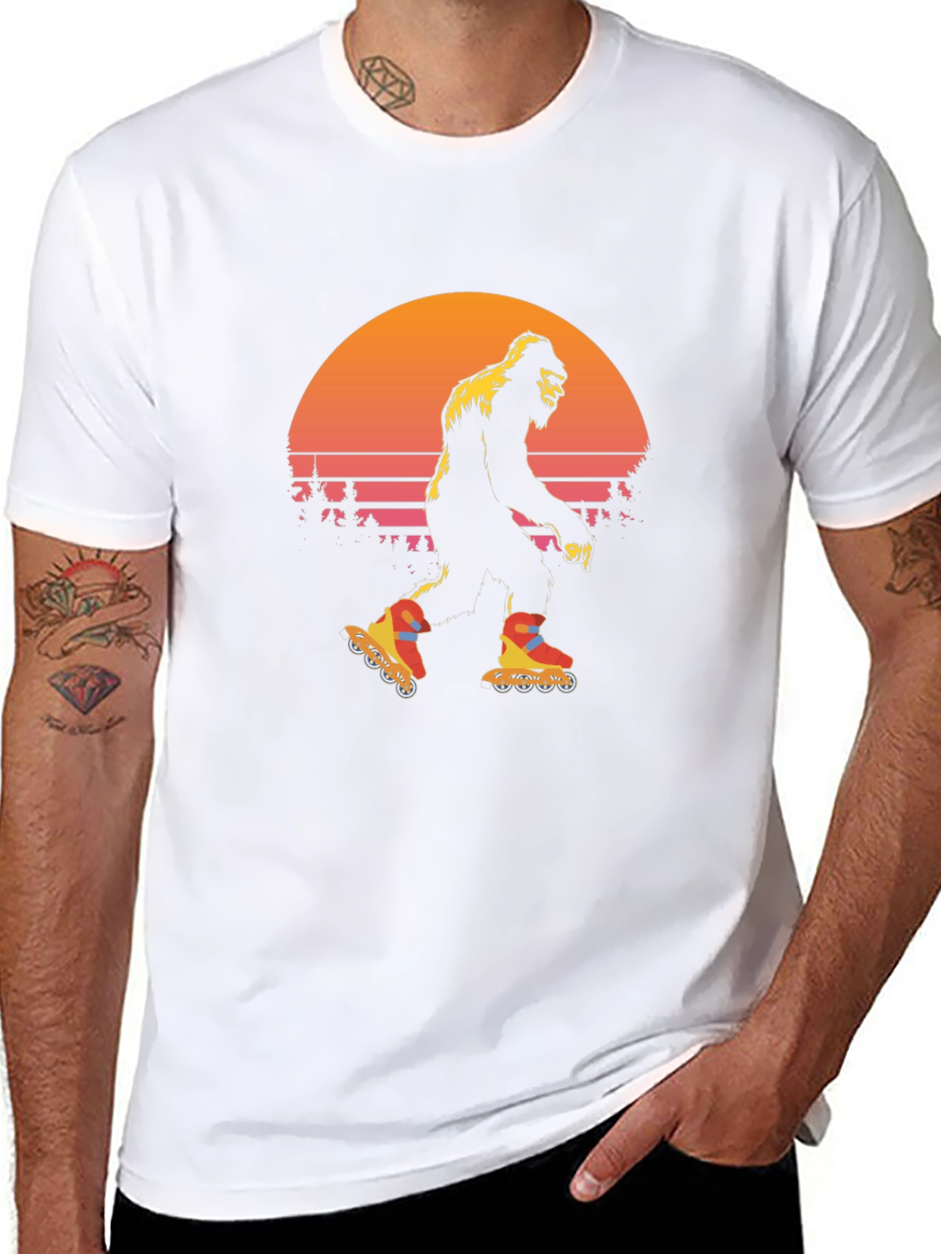 Retro Bigfoot Roller Skating T-Shirt