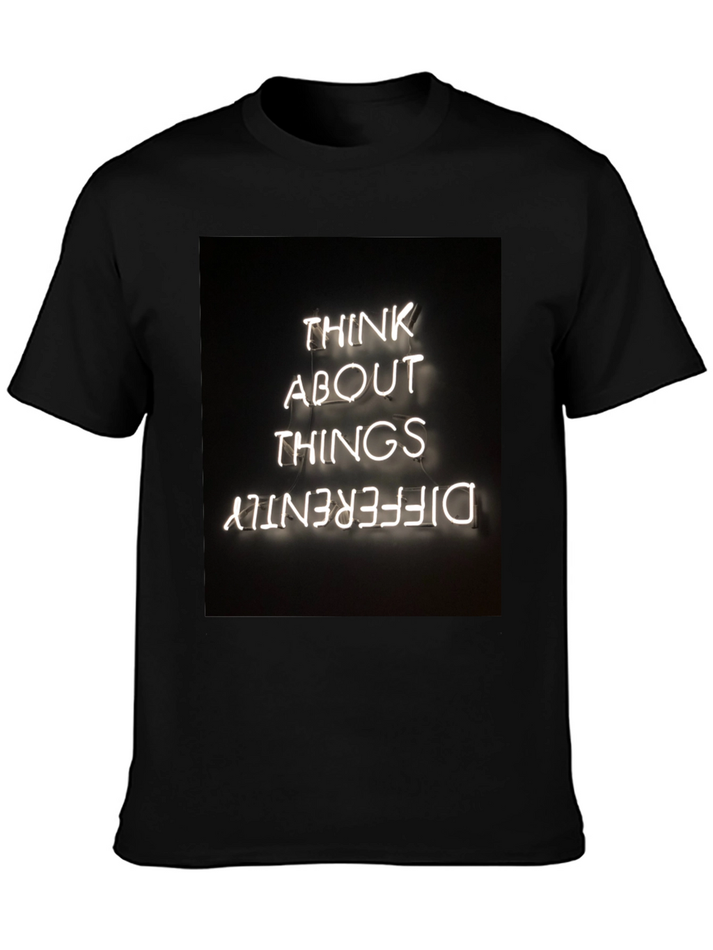 Think Differently Graphic Tee - Black Cotton Casual T-Shirt