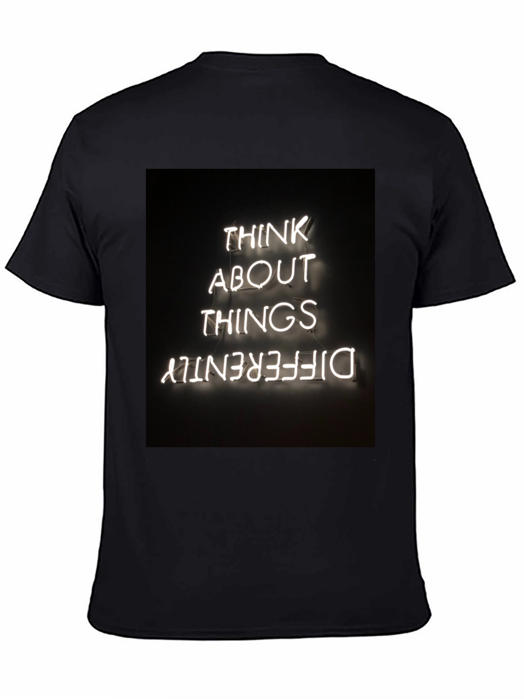 Think Differently Graphic Tee - Black Cotton Casual T-Shirt