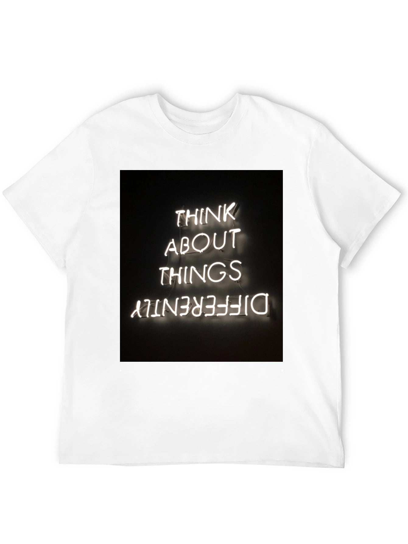 Think Differently Graphic Tee - Black Cotton Casual T-Shirt