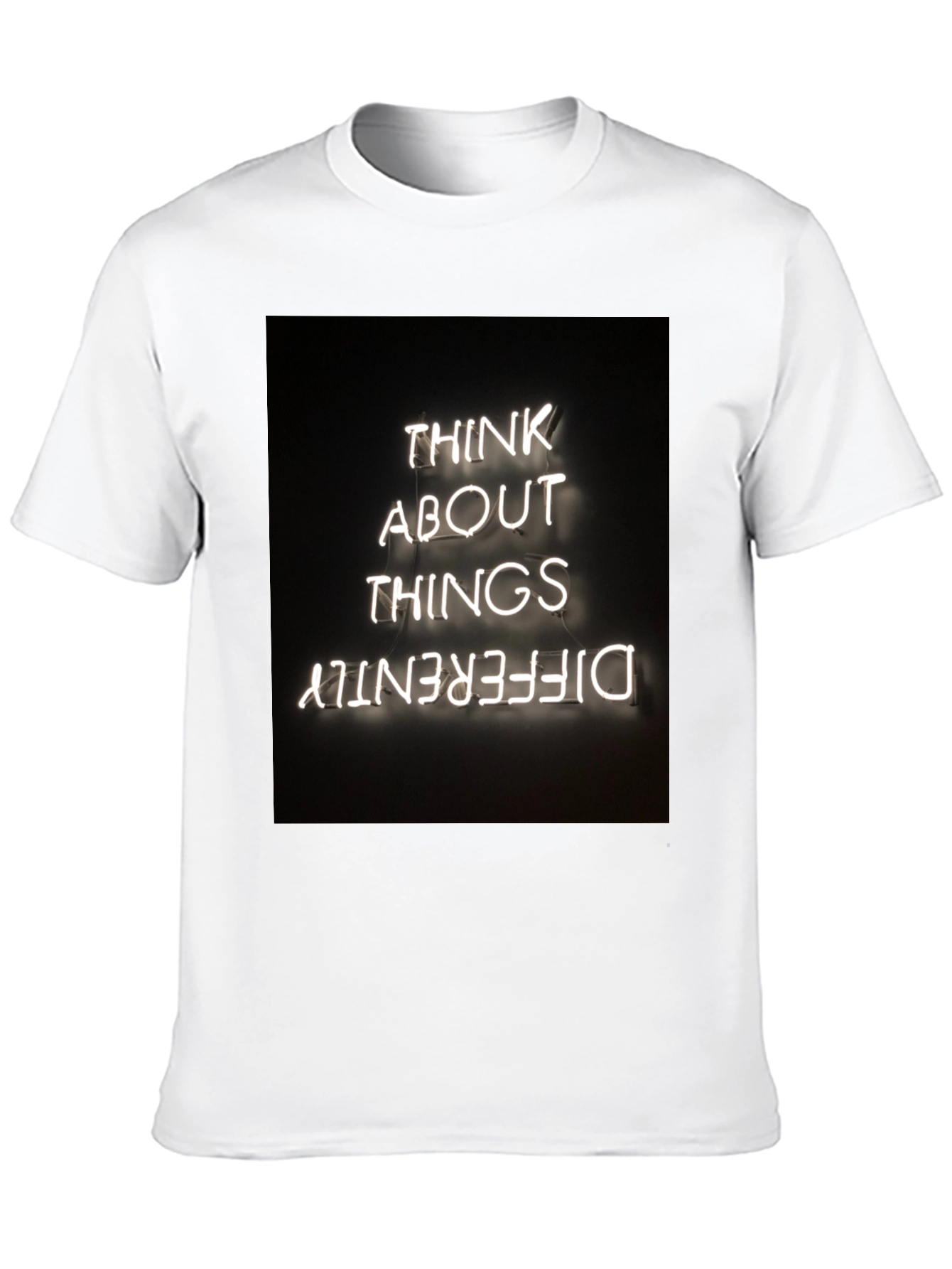 Think Differently Graphic Tee - Black Cotton Casual T-Shirt