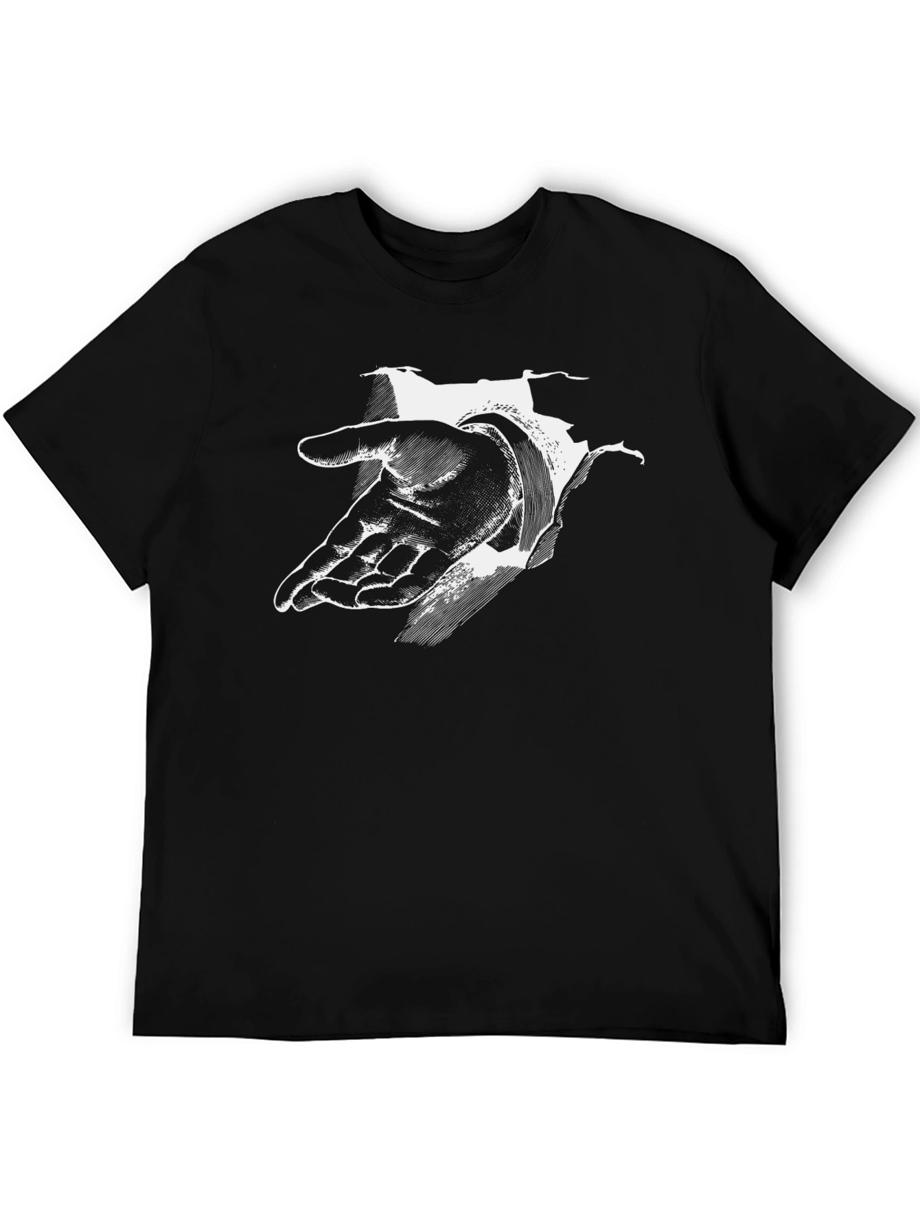 Reach Out Graphic Tee - Black Cotton Comfort